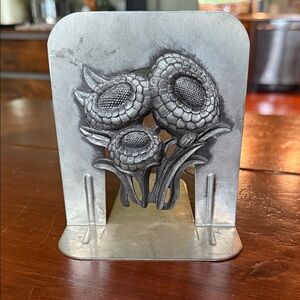 Silver Floral Metal Bookend